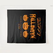 Schwarz-Orange-Halloween-Party Foto Hintergrund Wandteppich (Vorderseite (Horizontal))