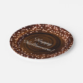 Schwarz-Orange Halloween-Party Pappteller (Schrägansicht)