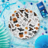 Schwarz-Orange-Halloween-Party Pappteller (Party)