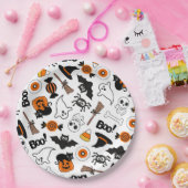 Schwarz-Orange-Halloween-Party Pappteller (Party)