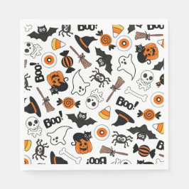 Schwarz-Orange-Halloween-Party Serviette