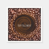 Schwarz-Orange Halloween-Party Serviette (Vorderseite)