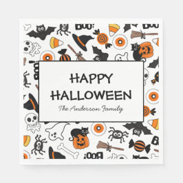 Schwarz-Orange-Halloween-Party Serviette
