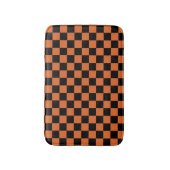 Schwarz-orange Halloween-Schachbrettmuster Badematte (Vorderseite Vertikal)
