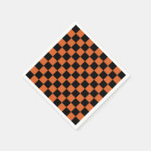 Schwarz-orange Halloween-Schachbrettmuster Serviette (Ecke)