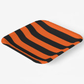 Schwarz-Orange-Halloween-Streifen Pappteller (Gewinkelt)