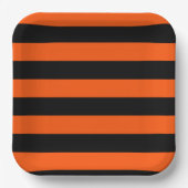 Schwarz-Orange-Halloween-Streifen Pappteller (Vorderseite)