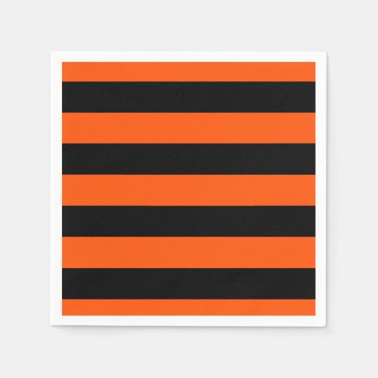Schwarz-Orange-Halloween-Streifen Serviette (Vorderseite)