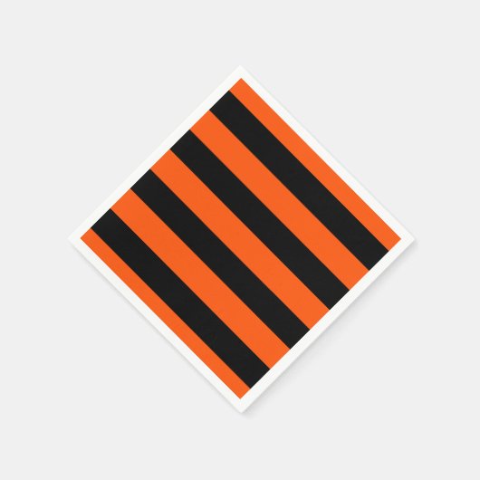 Schwarz-Orange-Halloween-Streifen Serviette (Ecke)