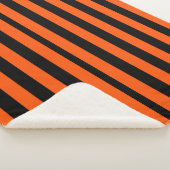 Schwarz-Orange-Halloween-Streifen Sherpadecke (3/4)