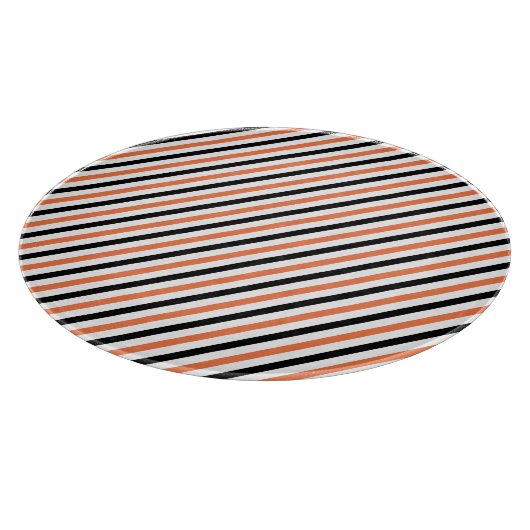 Schwarz-Orange-Halloween-Streifenschneider Schneidebrett (Ecke)