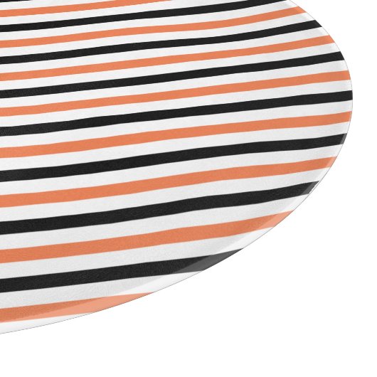Schwarz-Orange-Halloween-Streifenschneider Schneidebrett (Ecke)
