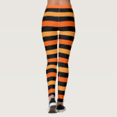 Schwarz-Orange Halloween Strips-Leggings Leggings (Rückseite)