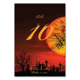 Schwarz-Orange-Halloween-Tischnummern Tischnummer