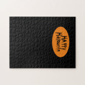 Schwarz Orange Happy Halloween Frustration Puzzle (Horizontal)