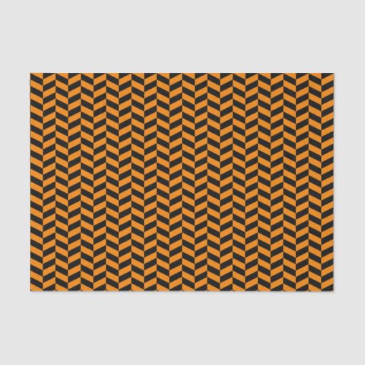 Schwarz-Orange-Herringbone-Gewebe Seidenpapier (Vorderseite)