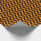 Schwarz-Orange-Herringbone-Umhüllungspapier Geschenkpapier (Ecke)