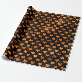 Schwarz-Orange-Herzmuster Geschenkpapier (Ungerollt)