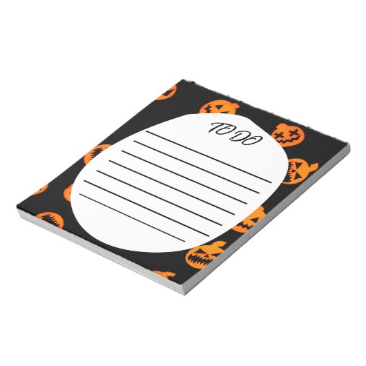 Schwarz Orange Jack O'Lantern To Do list Notepad Notizblock (Rotiert)
