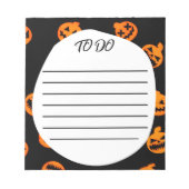 Schwarz Orange Jack O'Lantern To Do list Notepad Notizblock (Vorderseite)