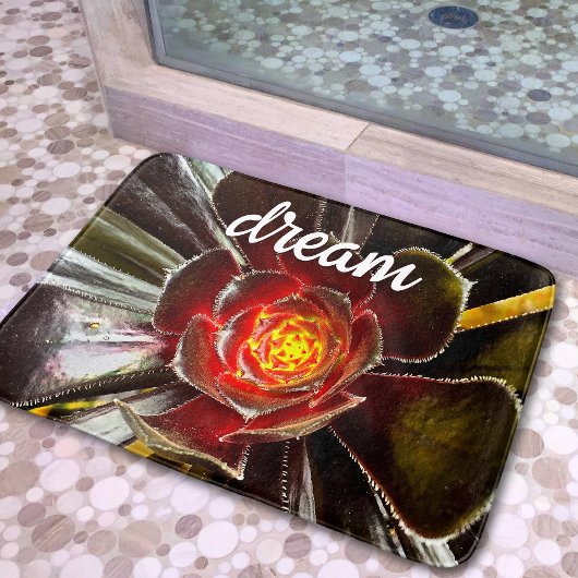 Schwarz-Orange-Kaktus Nah-up Fotografy Dream Badematte