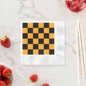 Schwarz-Orange-Karo-Muster Serviette (Beispiel)