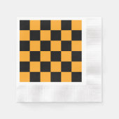 Schwarz-Orange-Karo-Muster Serviette (Vorderseite)