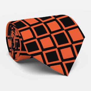 Schwarz Orange Karomuster Krawatte