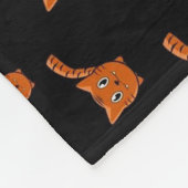 Schwarz & Orange Kittern Pattern Fleecedecke (Ecke)