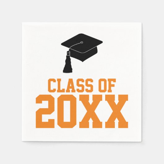 Schwarz-Orange-Klasse 2024: Graduierungspartei Serviette (Vorderseite)