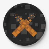 Schwarz-Orange-Kreuzfeuer Pagan Dunkle Kunst Pappteller (Vorderseite)