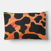 Schwarz-Orange-Kuh-Muster Zubehörtasche (Rückseite)