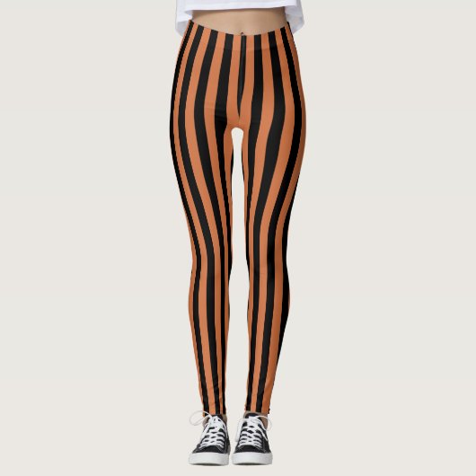 Schwarz-Orange-Leggings Leggings (Vorderseite)