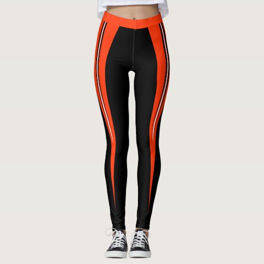 Schwarz-Orange-Leggings Leggings (Vorderseite)