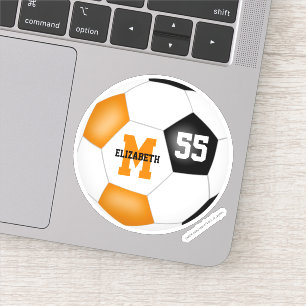 Schwarz-Orange-Mannschaft Farben Jungen Fußball Aufkleber