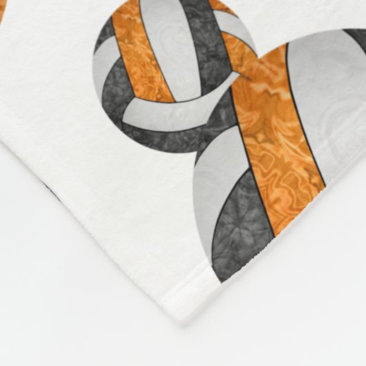 Schwarz-Orange-Mannschaft Farben Mädchen Sport-Vol Fleecedecke (Ecke)