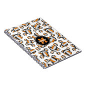 Schwarz-Orange-Mannschaft Farben Mädchen Sport-Vol Notizblock (Rechte Seite)