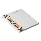 Schwarz-Orange-Mannschaft Farben Volleyball-Coach  Notizblock (angewinkelt)