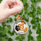 Schwarz-Orange-Mannschaft farbenfroh Jungs Sportfu Schlüsselanhänger (Hand)