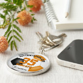 Schwarz-Orange-Mannschaft farbenfroh Jungs Sportfu Schlüsselanhänger (Seite)