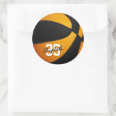 Schwarz-Orange-Mannschaft farbig Jungs Basketball Runder Aufkleber (Tasche)