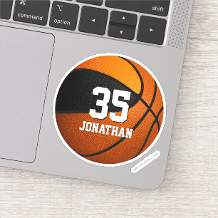Schwarz-Orange Mannschaftsfarben Basketball Aufkleber