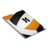 Schwarz-Orange-Mannschaftsfarben Jungs-Volleyball Notizblock (Rechte Seite)