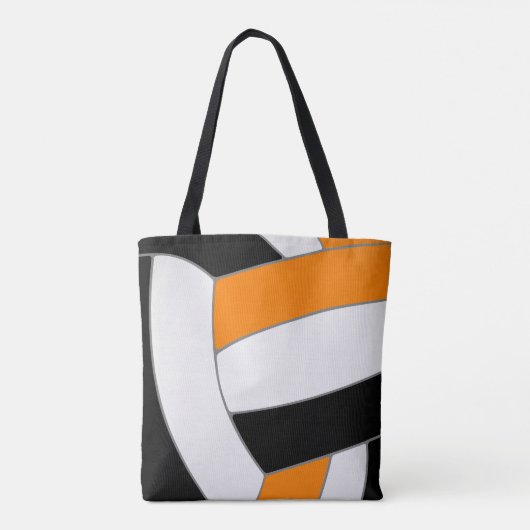 Schwarz-Orange-Mannschaftsfarben Volleyballtrainer Tasche (Rückseite)