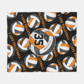 Schwarz-Orange-Mannschaftsmädchen I Liebe Volleyba Fleecedecke (Vorderseite (Horizontal))