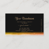 Schwarz-orange-Marmor-Muster mit Logos Moderne Visitenkarte (Rückseite)