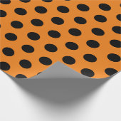 Schwarz-Orange-Medium-Polka-Dot-Wrapping-Papier Geschenkpapier (Ecke)