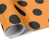 Schwarz-Orange-Medium-Polka-Dot-Wrapping-Papier Geschenkpapier (Rolleneckpunkt)