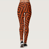 Schwarz-Orange-Minimalmuster Leggings (Rückseite)