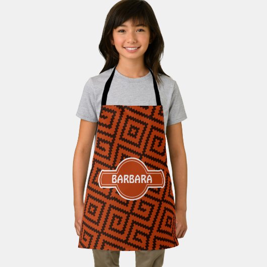 Schwarz-Orange-Minimalmuster Schürze (Insitu)